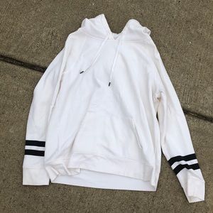 White striped sleeve hoodie